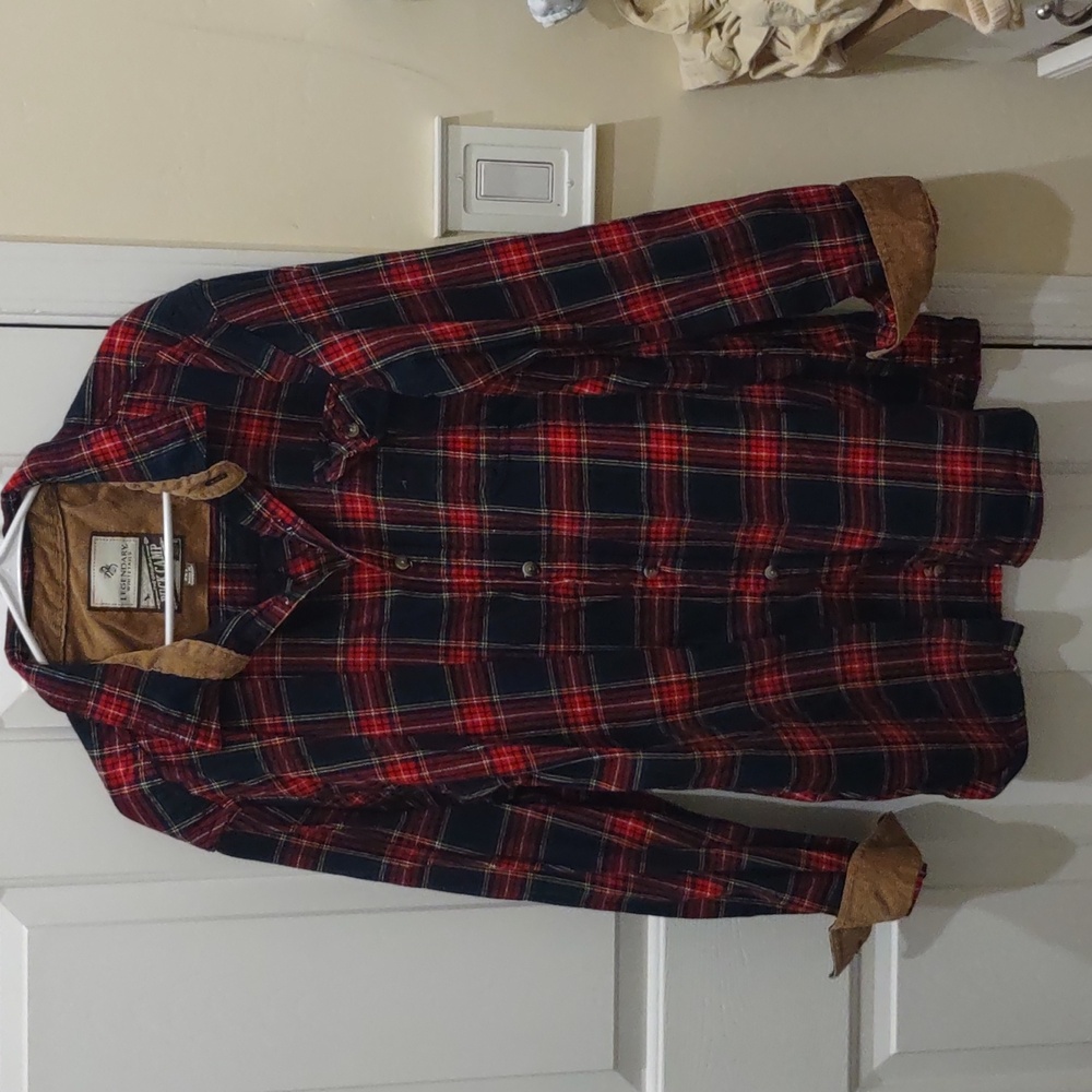 Men's blue and red plaid Legendary Whitetails flannel shirt size 2XT